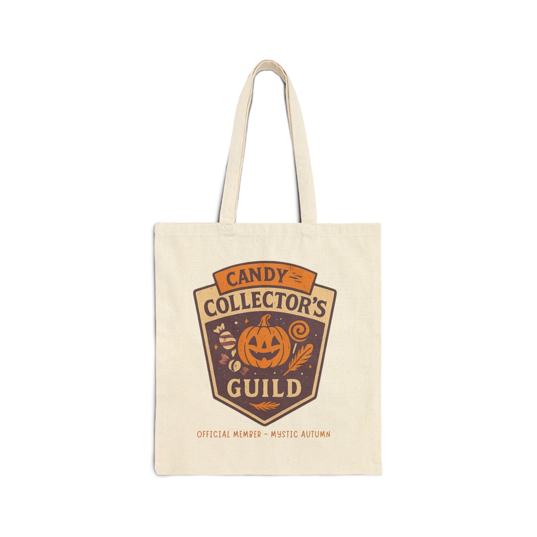 Halloween-Themed - Candy Collectors Guild - Mystic Autumn Collection - Cotton Canvas Tote Bag, Trick or Treat, Candy Bag, Fall Tote, Eco-Friendly Shopping Bag