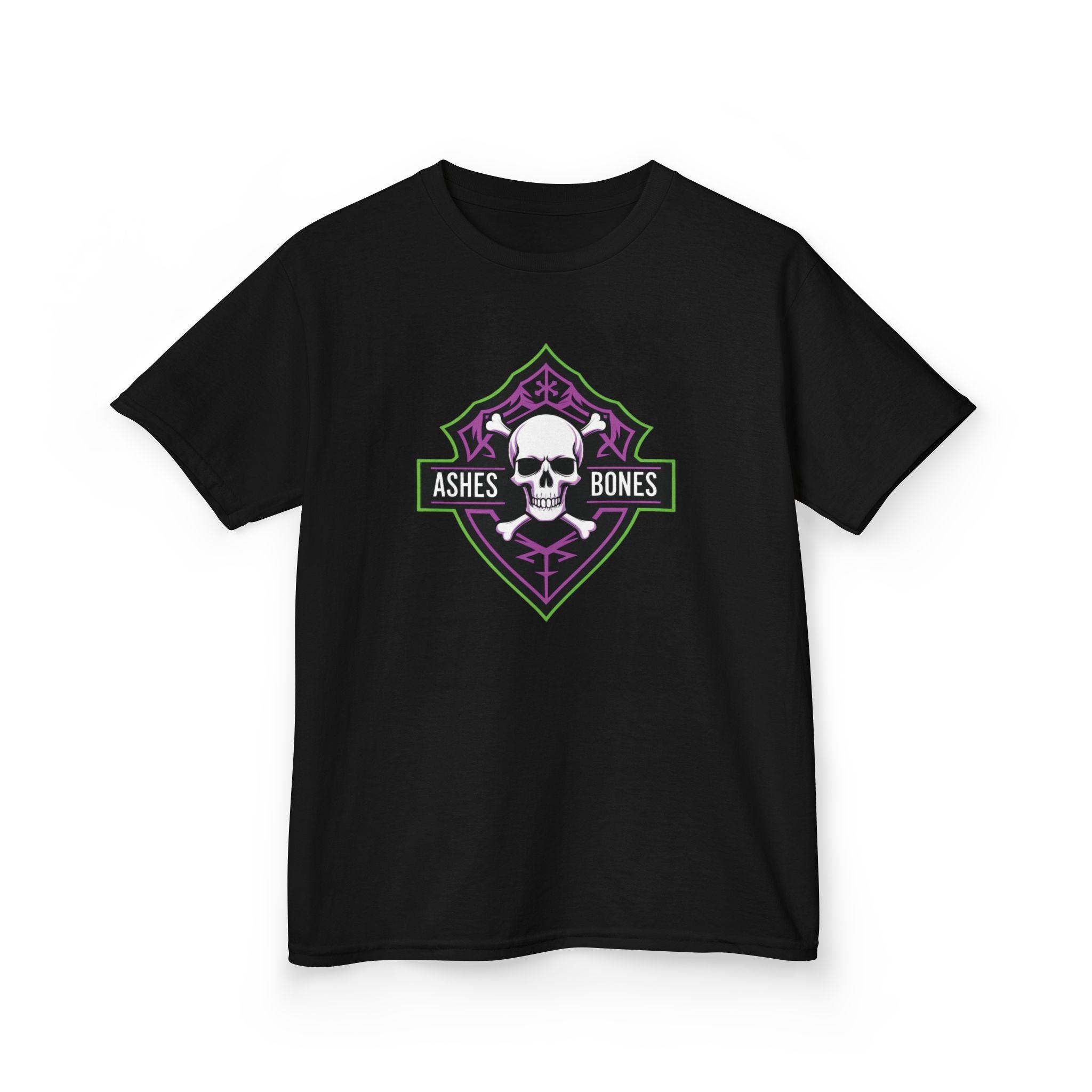 Ashes and Bones Collection - Cool Kids Graphic Tee, Skull Design Shirt, Halloween Costume, Party Outfit, Gift for Boys and Girls