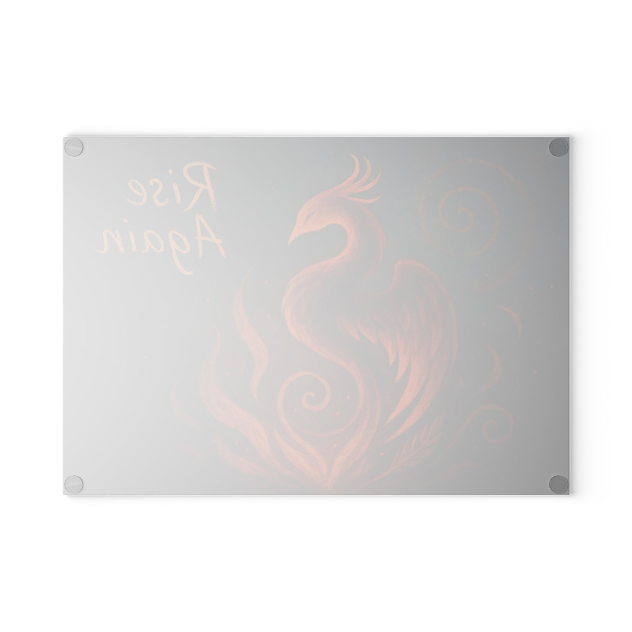 Phoenix Rise Again Glass Cutting Board - Kitchen Decor, Gift for Her, Housewarming, Inspirational Home Art, Unique Kitchenware