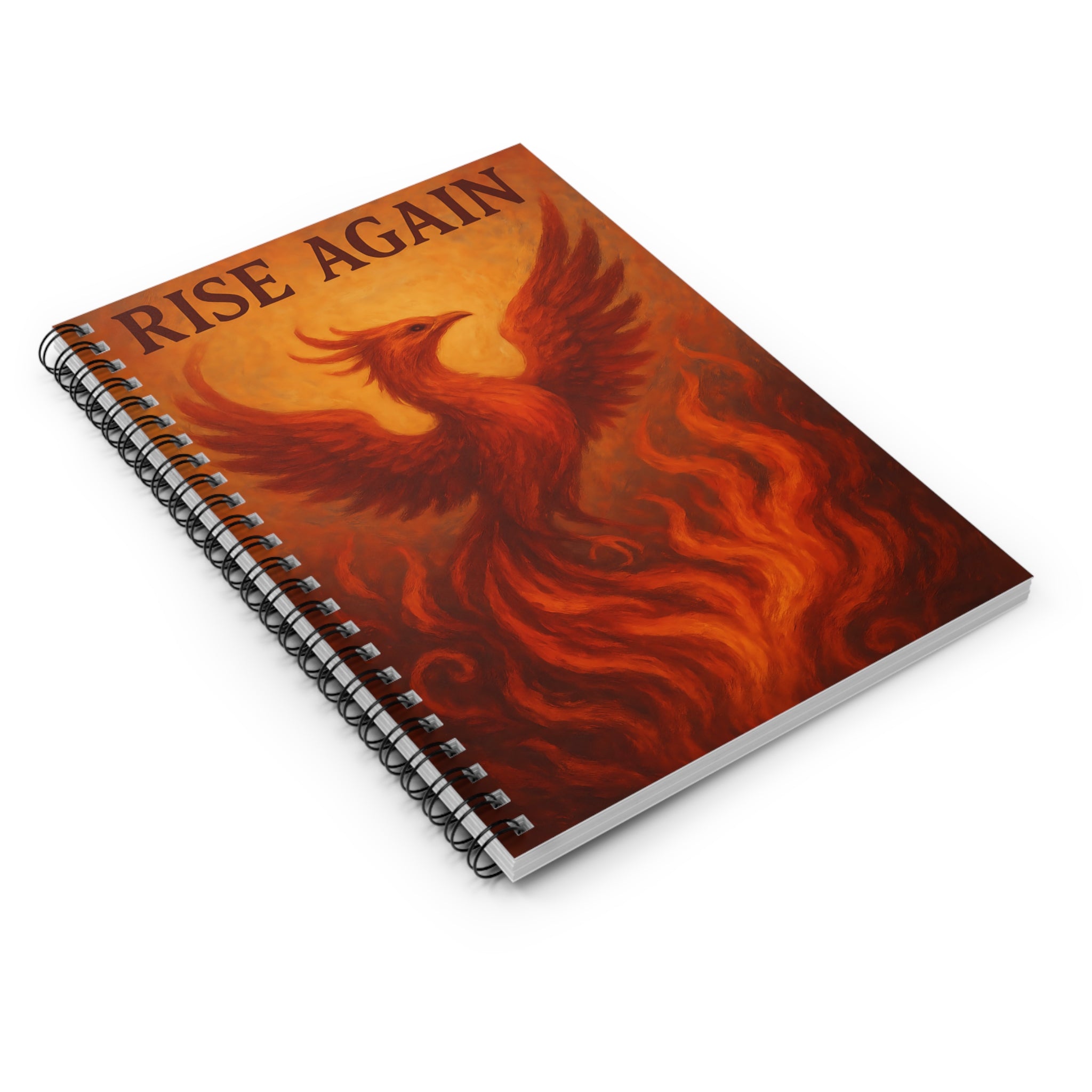Phoenix Rise Again Spiral Notebook, Motivational Journal, Gift for Artists, Stationery for Students, Inspiration Notebook, Creativity Diary