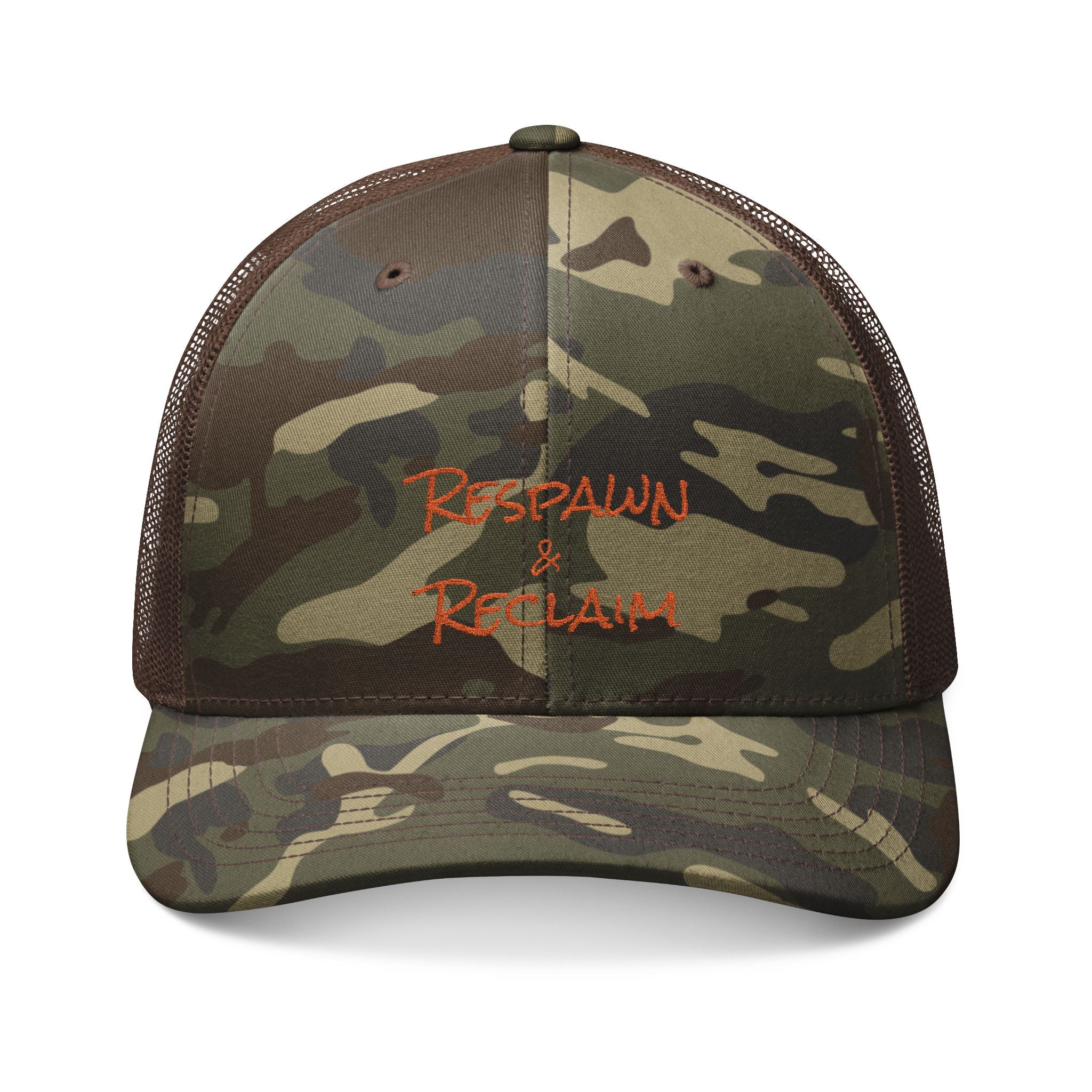 Trucker Hat - Respawn and Reclaim - Camouflage Embroidery