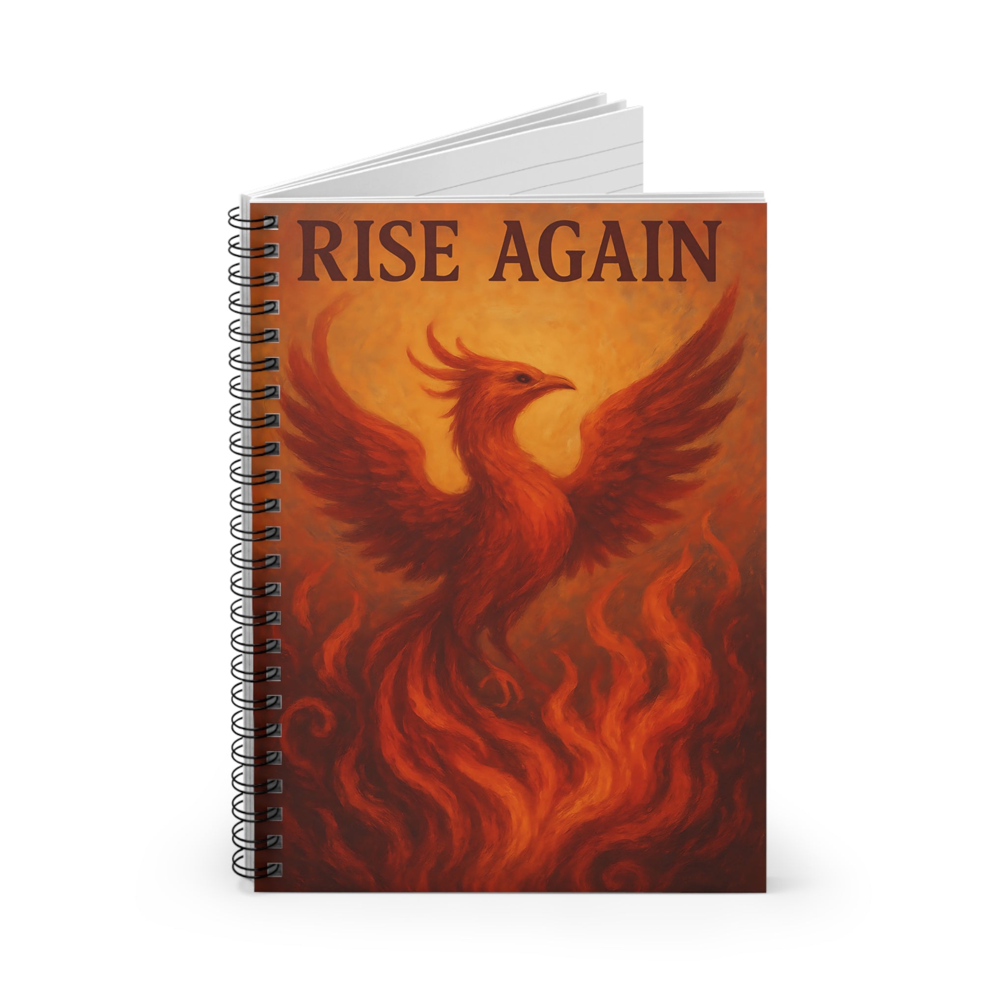 Phoenix Rise Again Spiral Notebook, Motivational Journal, Gift for Artists, Stationery for Students, Inspiration Notebook, Creativity Diary