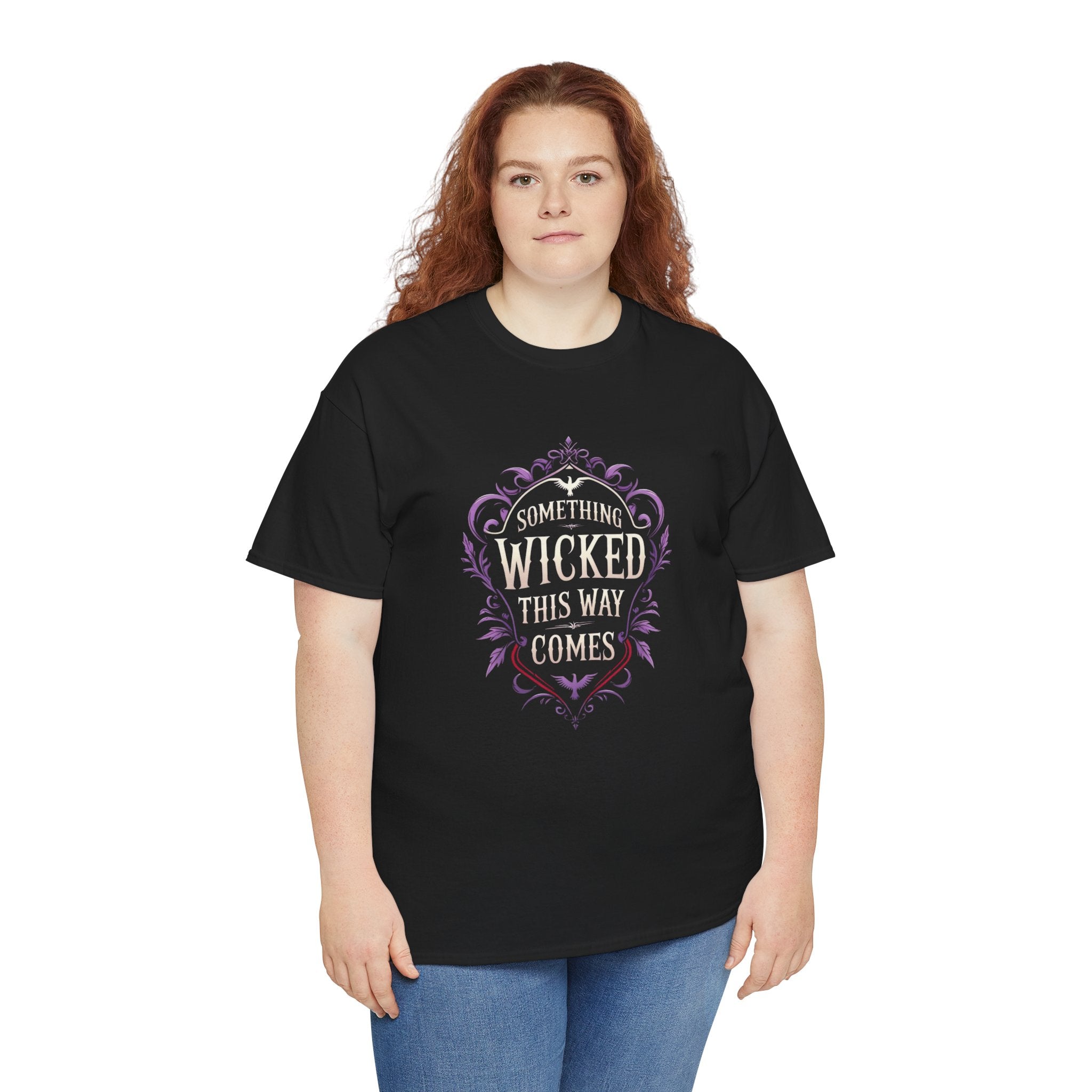 Something Wicked Vibes - Mystic Autumn Collection-Unisex Heavy Cotton Tee | Halloween Shirt, Spooky Apparel, Trendy Gift, Casual Wear, Horror Fan Tee