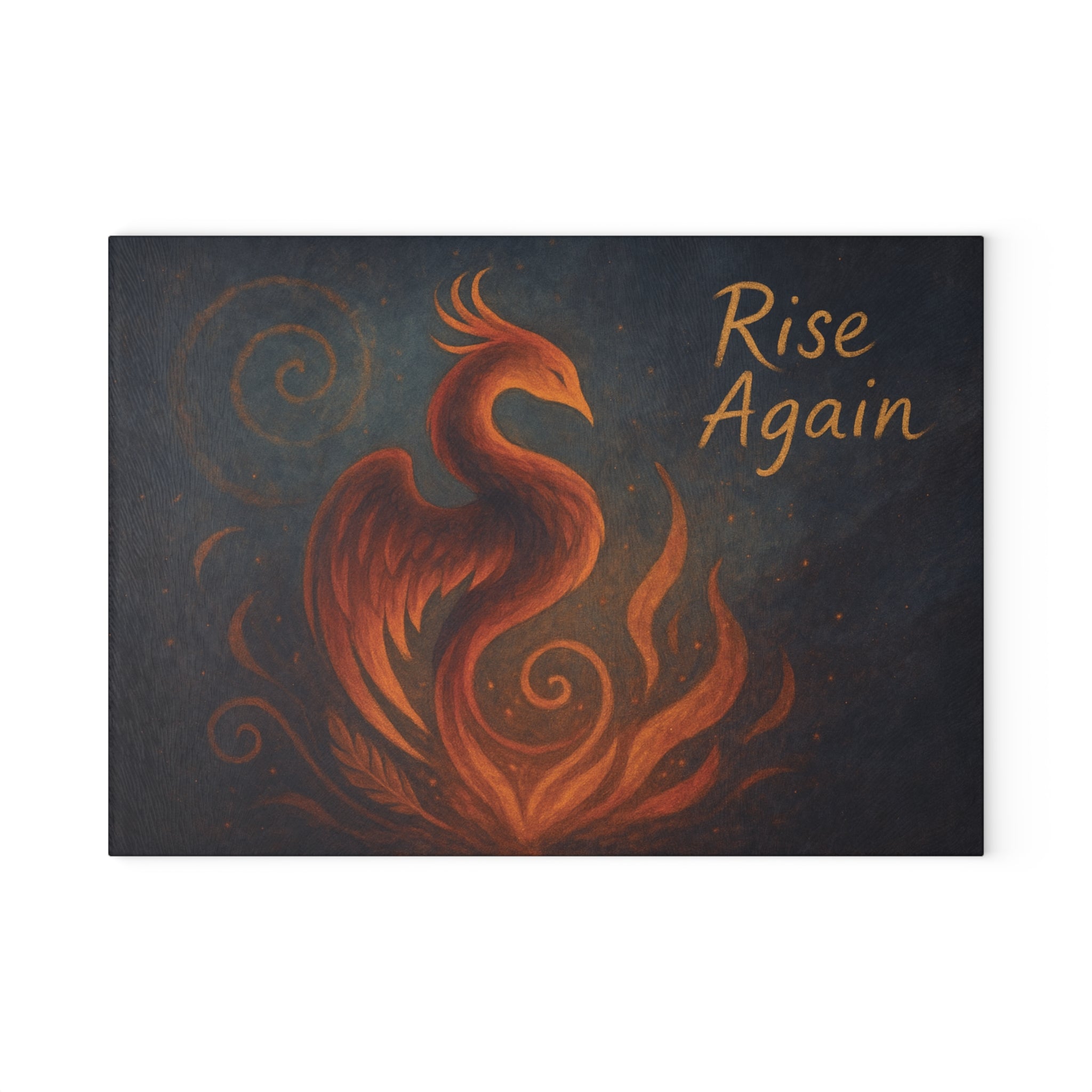 Phoenix Rise Again Glass Cutting Board - Kitchen Decor, Gift for Her, Housewarming, Inspirational Home Art, Unique Kitchenware
