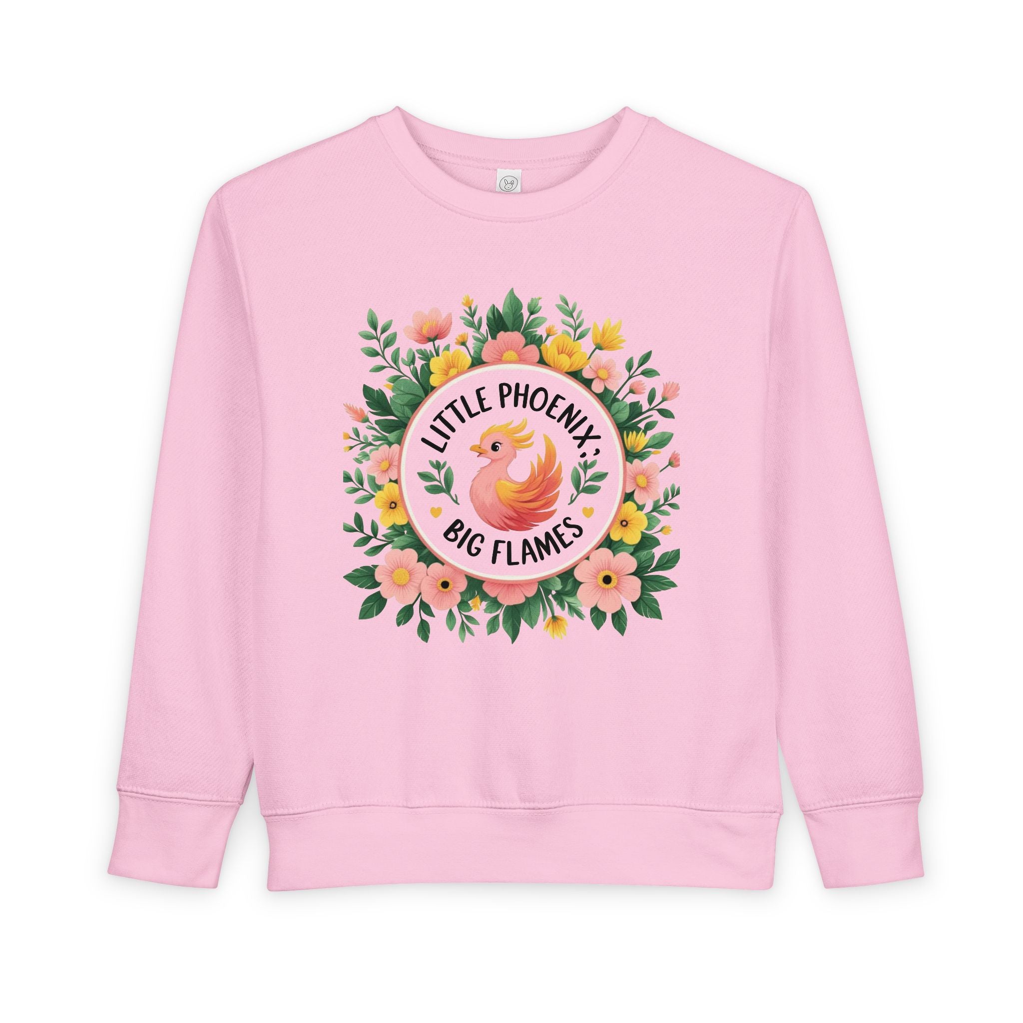 Phoenix Sparks - Little Phoenix Toddler Sweatshirt - Little Phoenix, Big Flames, Cute Kids Sweater, Floral Design, Birthday Gift, Toddler Apparel, Spring Fashion