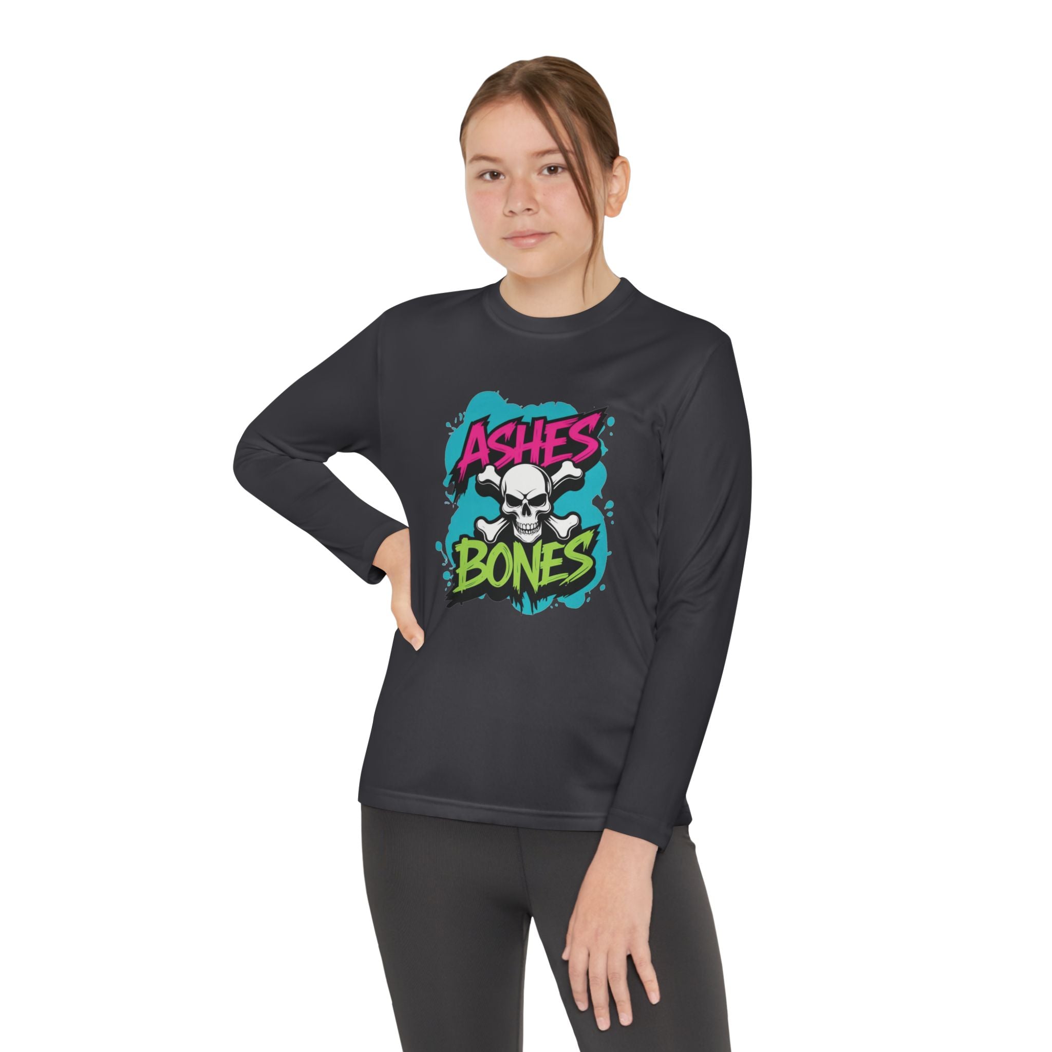 Youth Long Sleeve Tee - Ashes & Bones Collection - Graphic, Stylish Athletic Wear for Kids, Perfect for Halloween, School Events, Casual Days, [...]