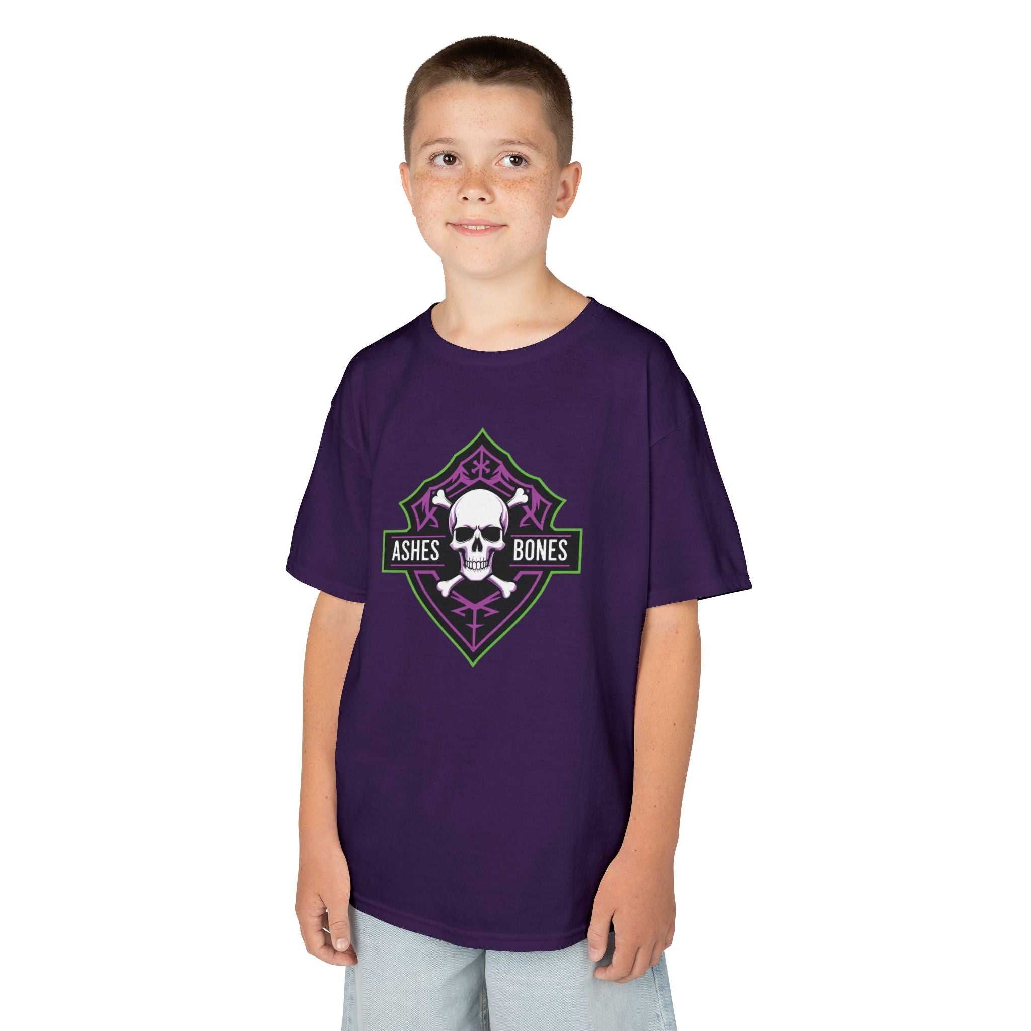 Ashes and Bones Collection - Cool Kids Graphic Tee, Skull Design Shirt, Halloween Costume, Party Outfit, Gift for Boys and Girls