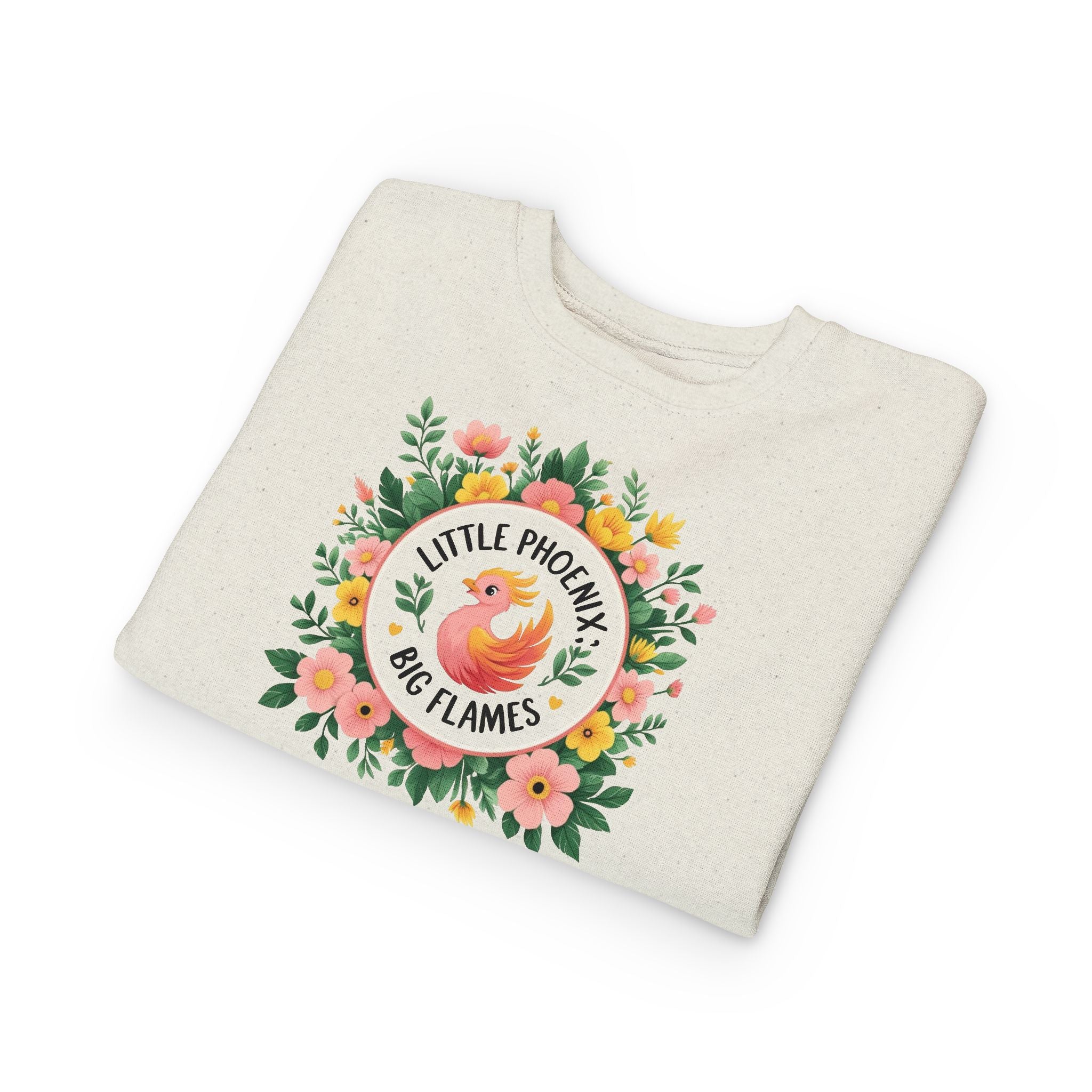 Phoenix Sparks - Little Phoenix Toddler Sweatshirt - Little Phoenix, Big Flames, Cute Kids Sweater, Floral Design, Birthday Gift, Toddler Apparel, Spring Fashion