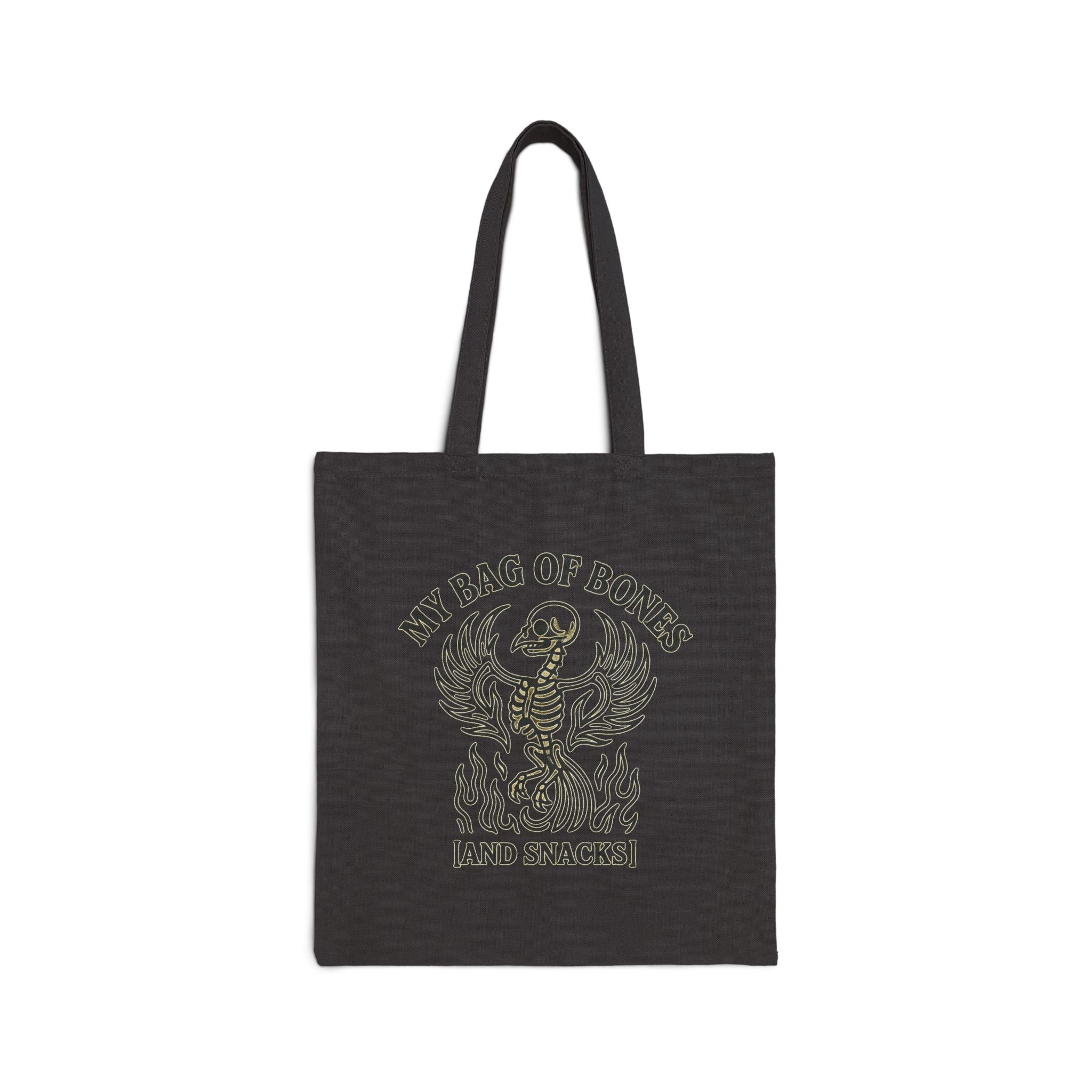 My Bag of Bones Tote Cotton Canvas Bag - Mystic Autumn Collection- Fun  Carryall for Snacks, Groceries, Gifts, Halloween, and Everyday Use