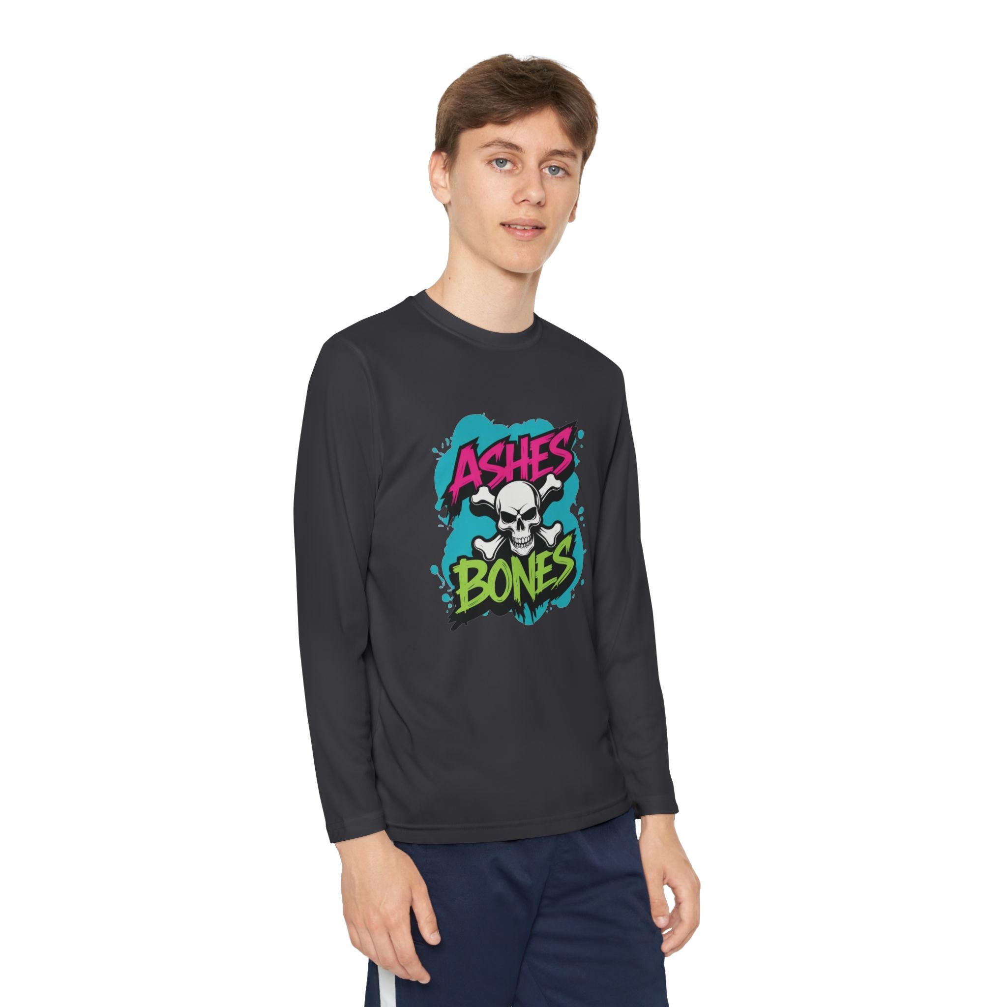 Youth Long Sleeve Tee - Ashes & Bones Collection - Graphic, Stylish Athletic Wear for Kids, Perfect for Halloween, School Events, Casual Days, [...]