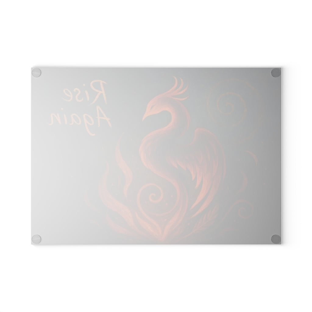 Phoenix Rise Again Glass Cutting Board - Kitchen Decor, Gift for Her, Housewarming, Inspirational Home Art, Unique Kitchenware