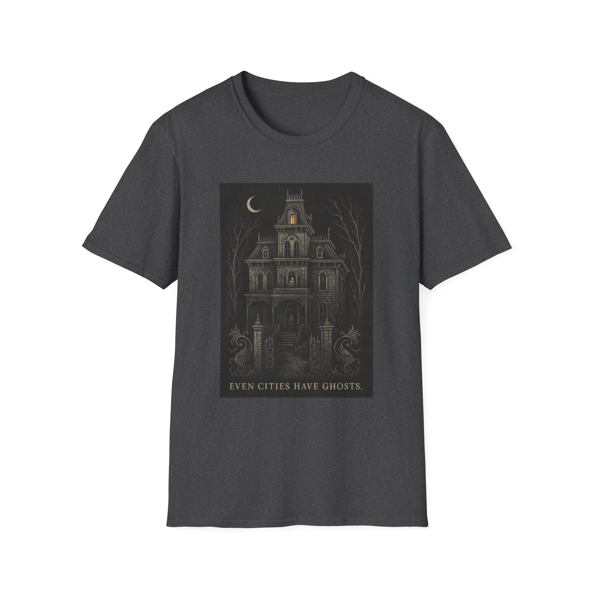 Respawn & Reclaim - Ashes and Bones Collection - Spooky Halloween Graphic Tee, Unisex Softstyle T-Shirt, Haunted House Shirt, Ghostly Vibes, Perfect for Fall Celebrations, Eerie Gift Idea