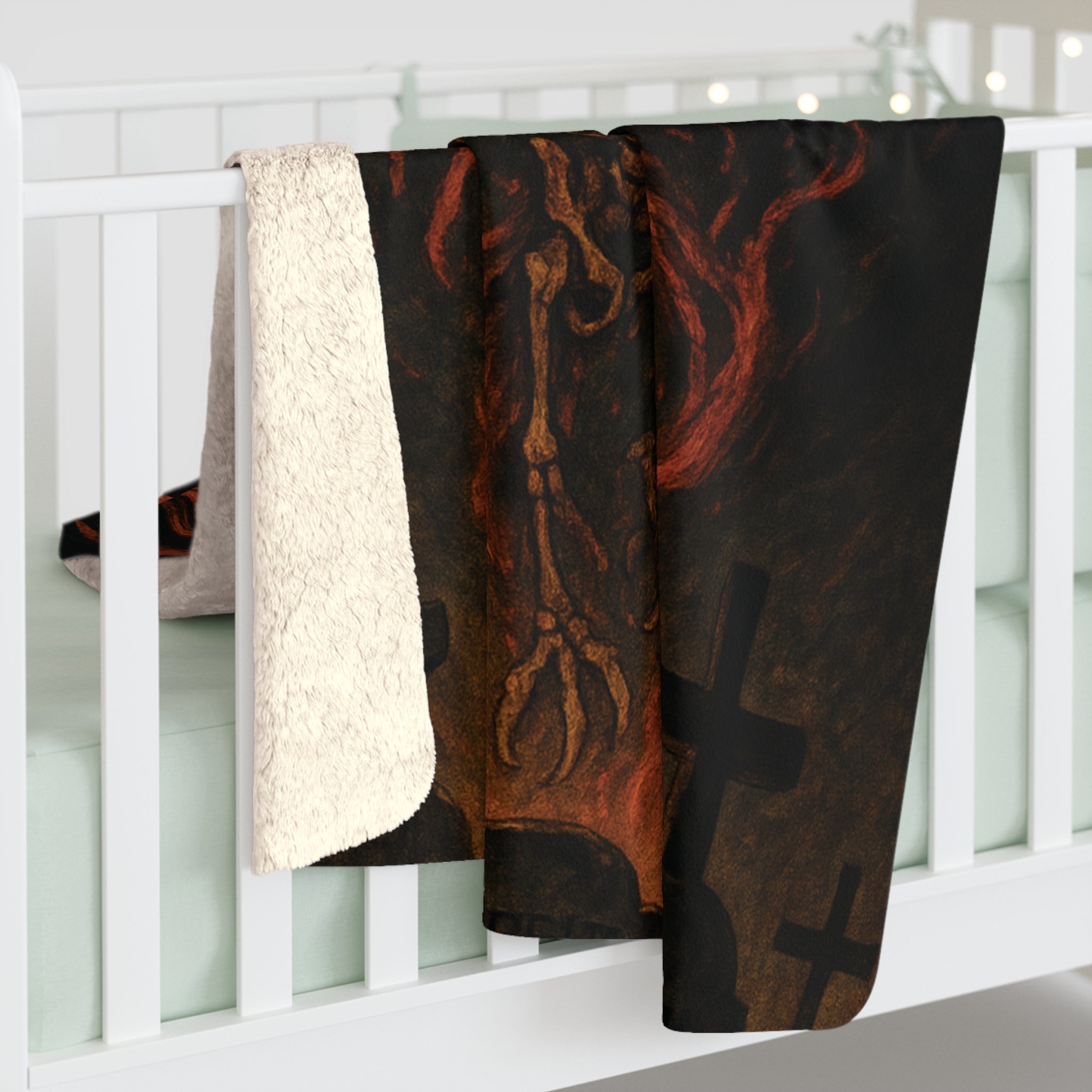 Ashes and Bones Collection - Gothic Phoenix Sherpa Fleece Blanket - Cozy Art for Home, Halloween Decor, Gift for Bird Lovers, Warm Throw for Fall Nights, Unique [...]