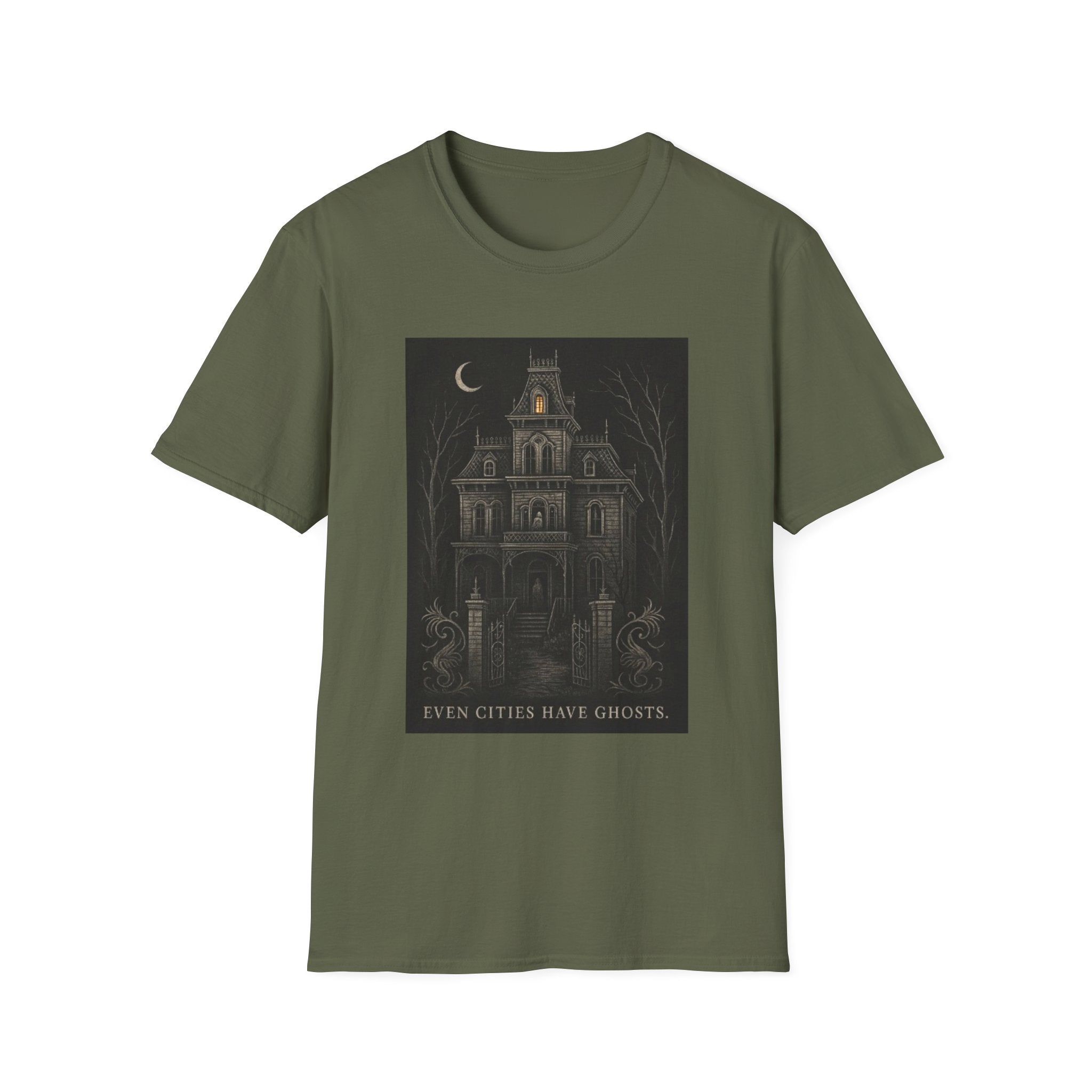 Respawn & Reclaim - Ashes and Bones Collection - Spooky Halloween Graphic Tee, Unisex Softstyle T-Shirt, Haunted House Shirt, Ghostly Vibes, Perfect for Fall Celebrations, Eerie Gift Idea