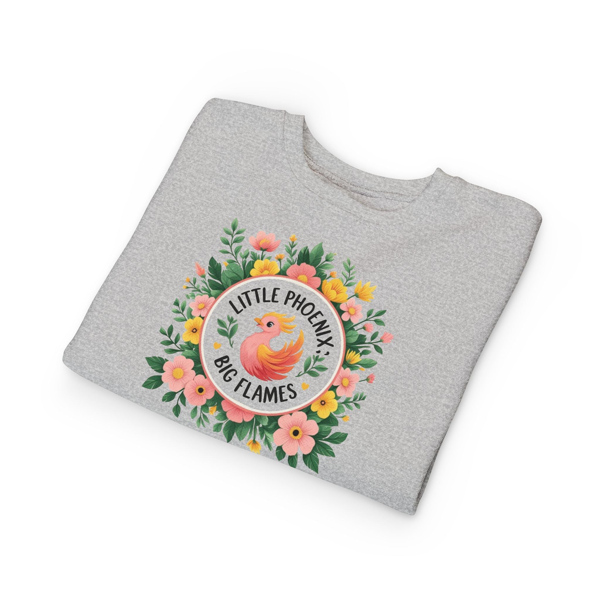 Phoenix Sparks - Little Phoenix Toddler Sweatshirt - Little Phoenix, Big Flames, Cute Kids Sweater, Floral Design, Birthday Gift, Toddler Apparel, Spring Fashion