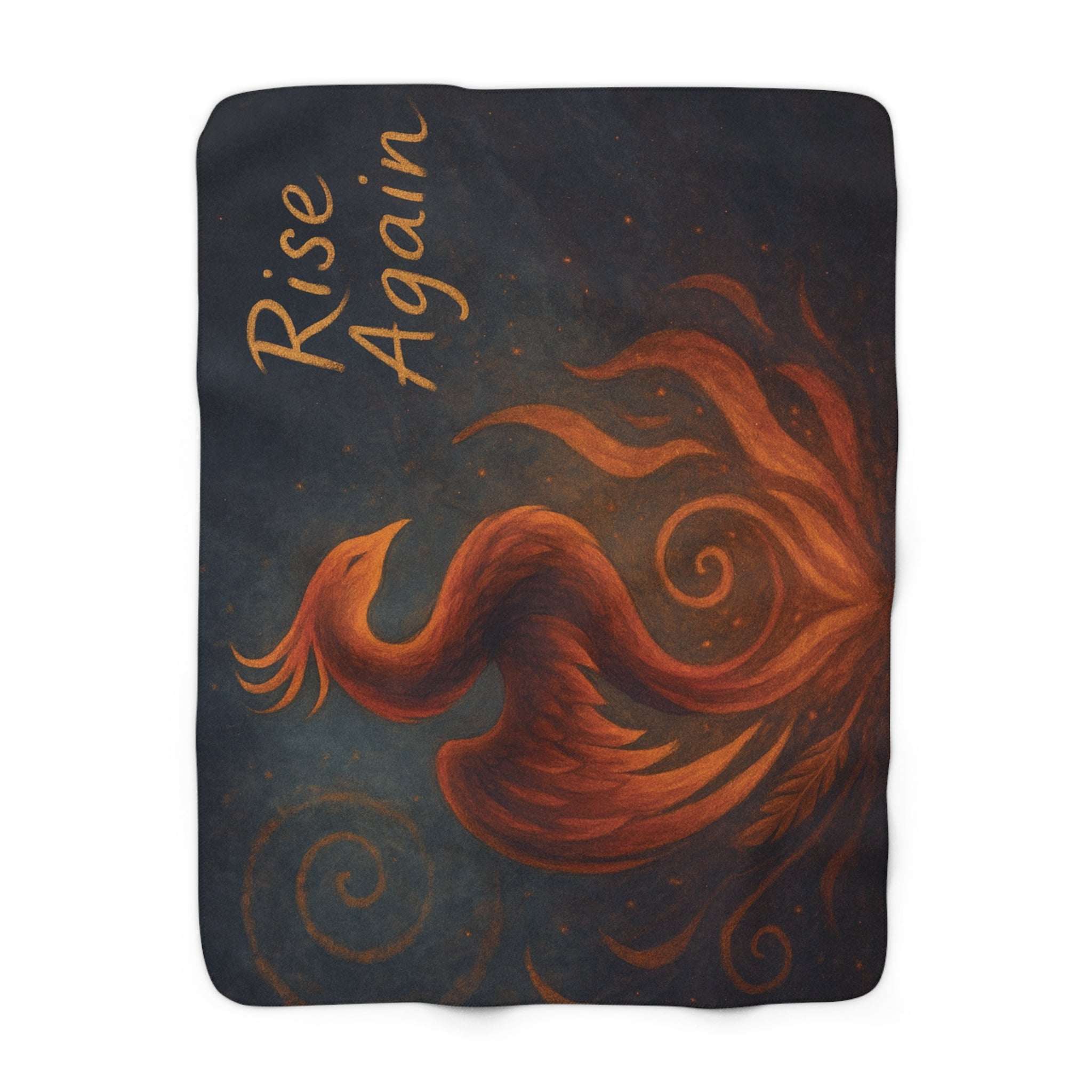 Phoenix Rise Sherpa Fleece Blanket, Cozy Throw Blanket, Inspirational Gift, Warm Home Decor, Motivational Art