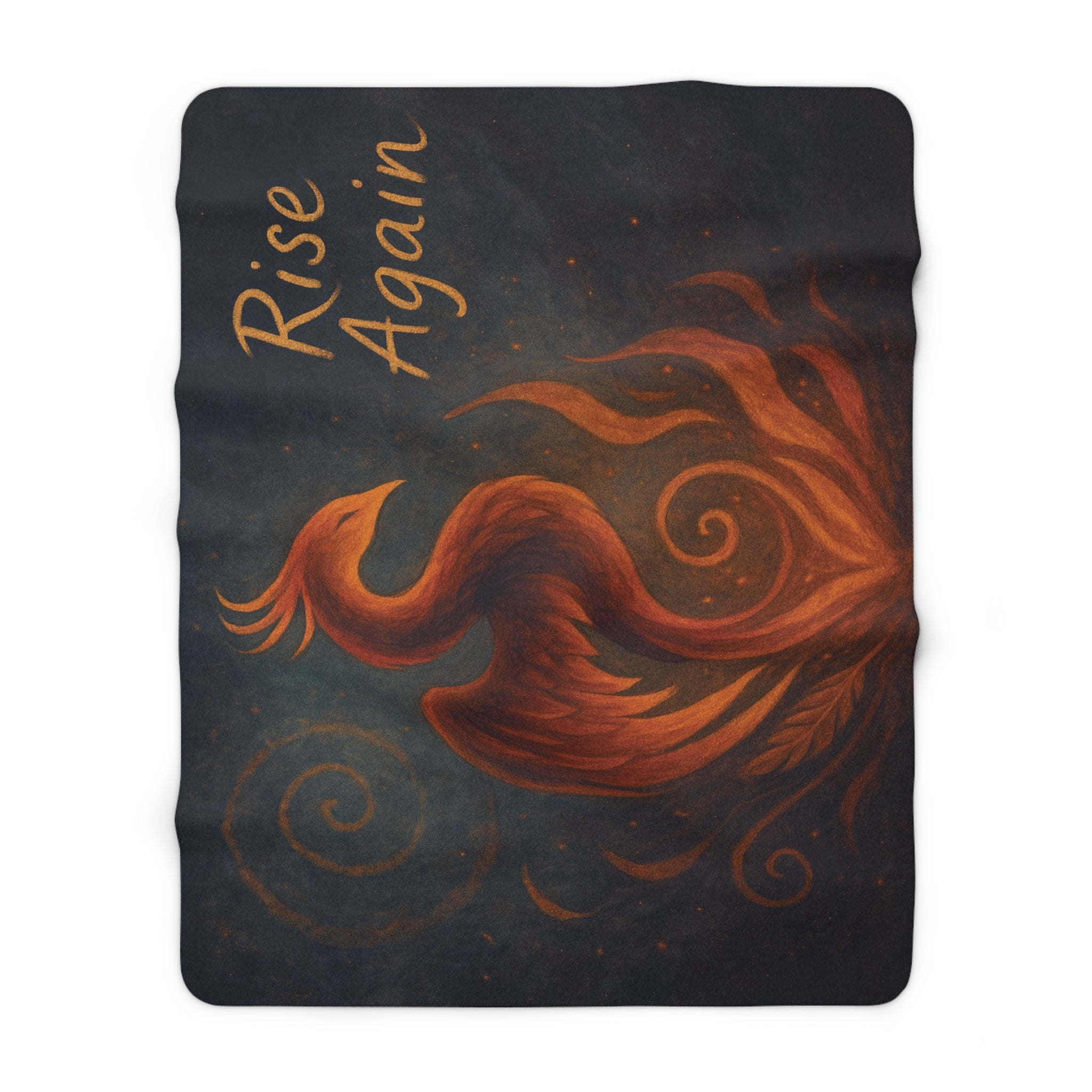 Phoenix Rise Sherpa Fleece Blanket, Cozy Throw Blanket, Inspirational Gift, Warm Home Decor, Motivational Art