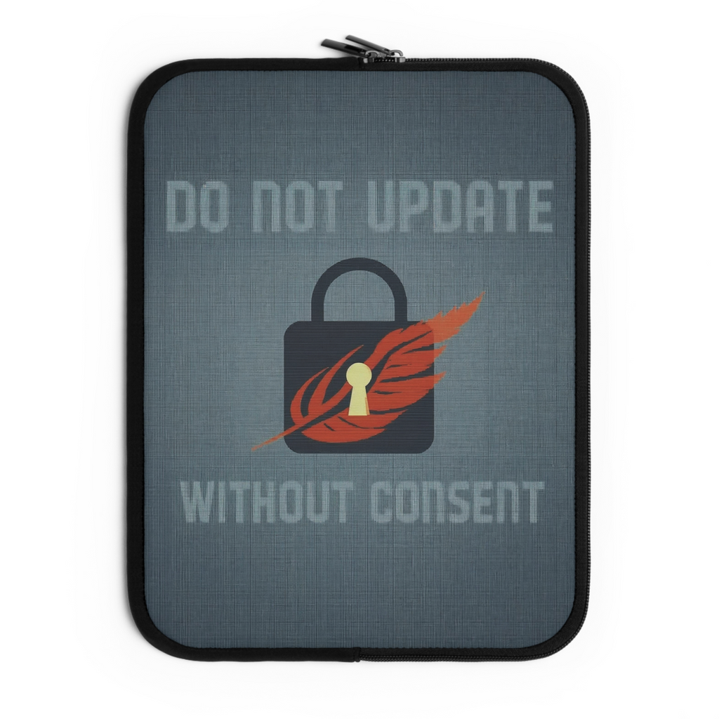 Soft Riot Supply Co. - Consent Required - Stylish Laptop Sleeve with Artistic Design - Perfect for Tech Lovers, Professionals, and Students, Gifts, Office Use, Travel