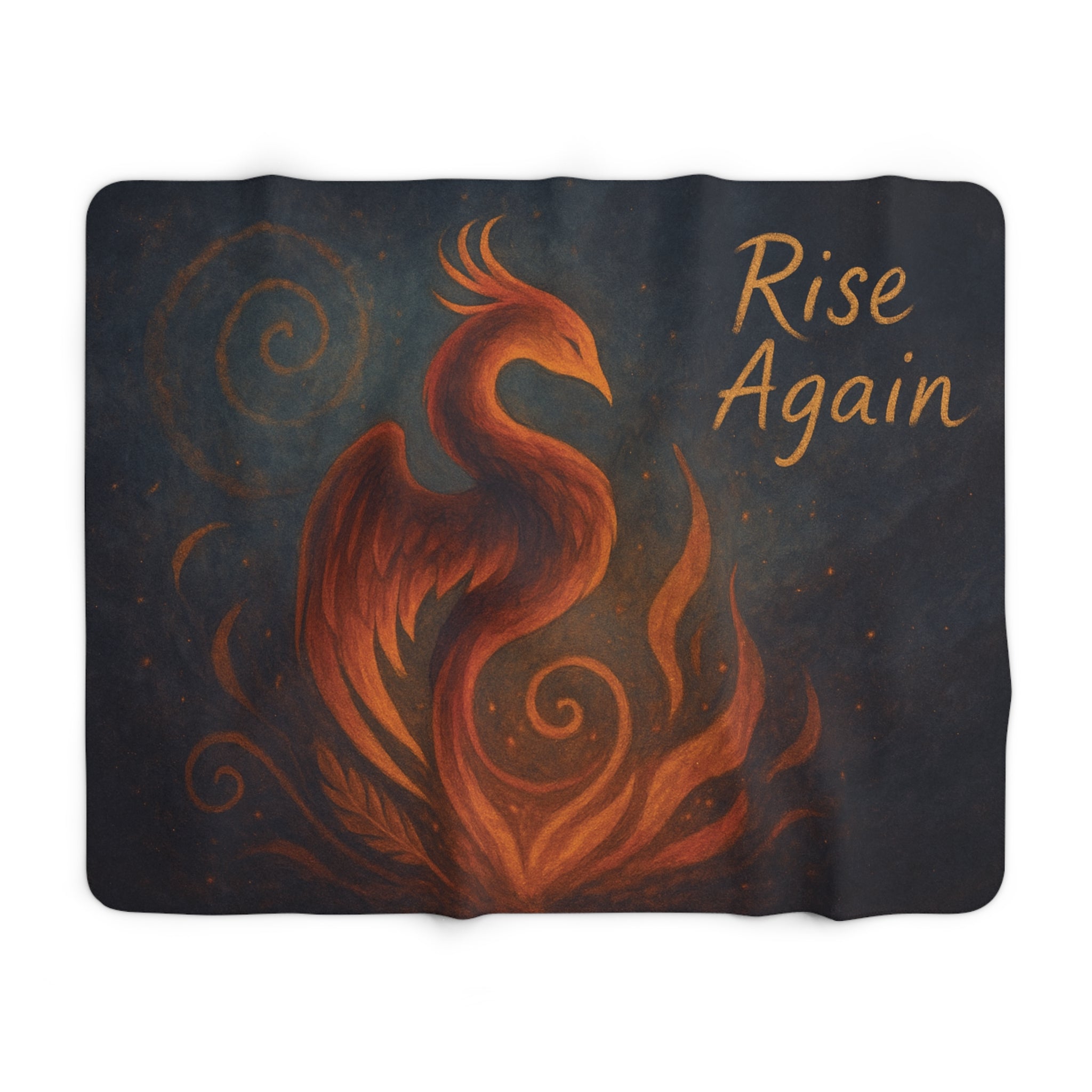 Phoenix Rise Sherpa Fleece Blanket, Cozy Throw Blanket, Inspirational Gift, Warm Home Decor, Motivational Art