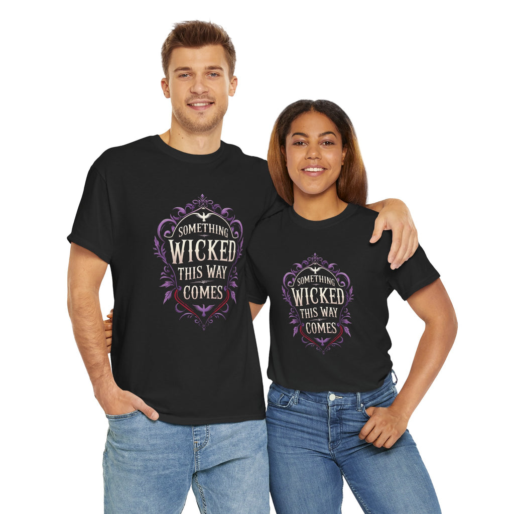 Something Wicked Vibes - Mystic Autumn Collection-Unisex Heavy Cotton Tee | Halloween Shirt, Spooky Apparel, Trendy Gift, Casual Wear, Horror Fan Tee
