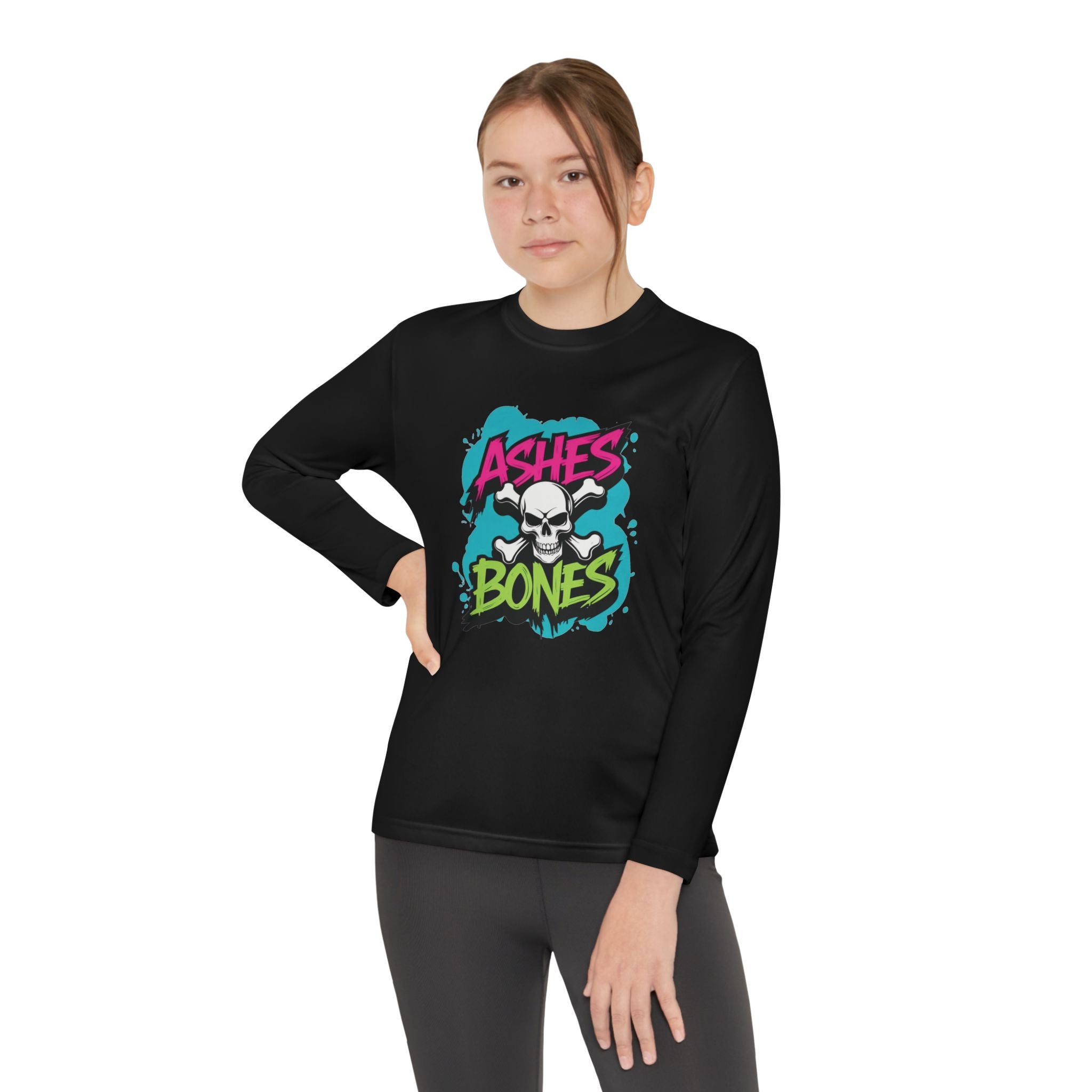 Youth Long Sleeve Tee - Ashes & Bones Collection - Graphic, Stylish Athletic Wear for Kids, Perfect for Halloween, School Events, Casual Days, [...]