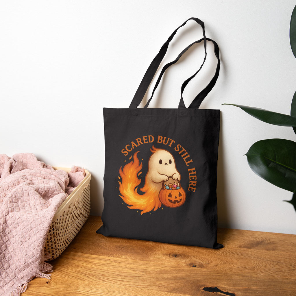 Ghost Phoenix Tote Bag - Halloween Themed - Scared But Still Here -Mystic Autumn Collection- Eco-Friendly Shopping Bag, Cute Trick or Treat Tote, Gift for Ghost [...]