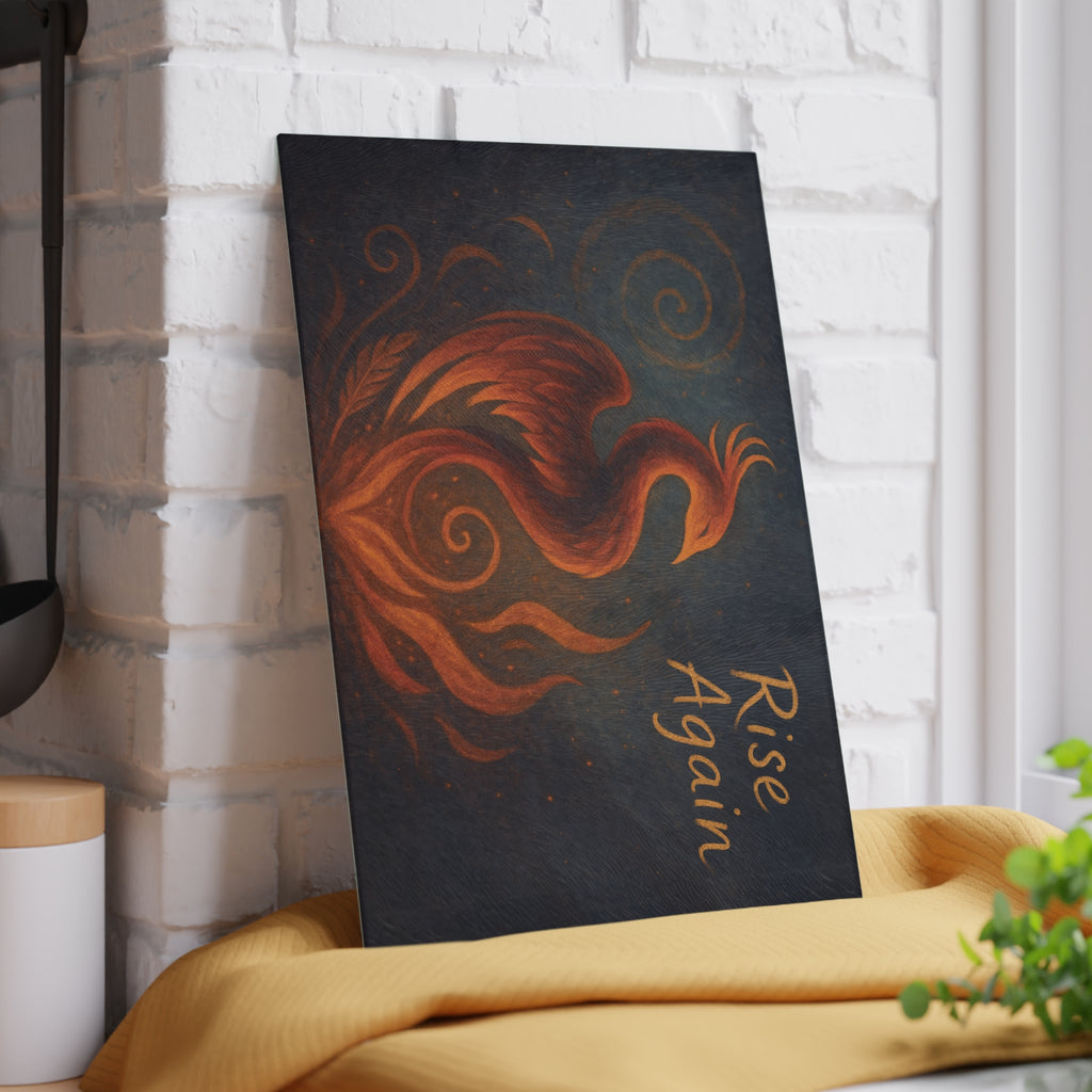 Phoenix Rise Again Glass Cutting Board - Kitchen Decor, Gift for Her, Housewarming, Inspirational Home Art, Unique Kitchenware