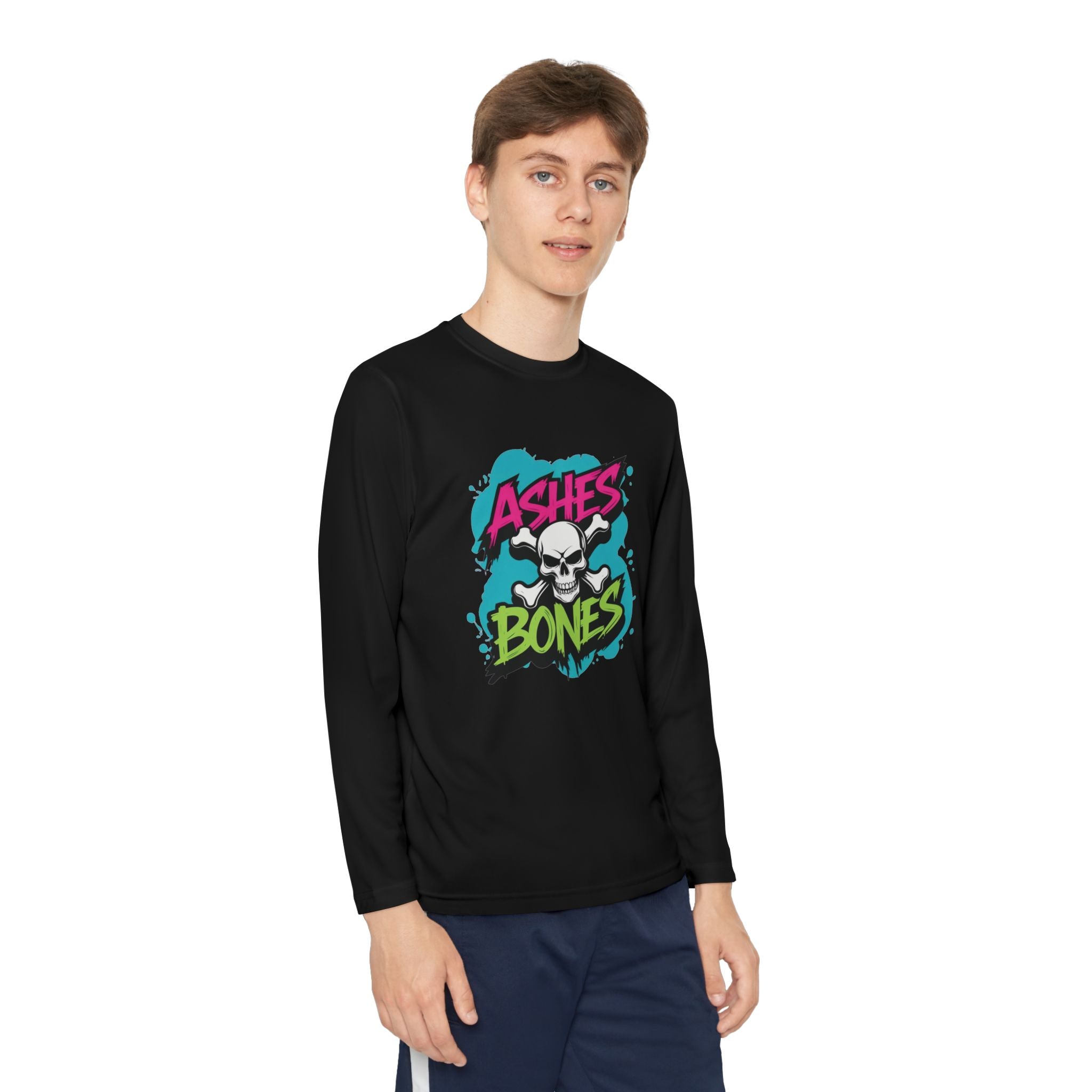 Youth Long Sleeve Tee - Ashes & Bones Collection - Graphic, Stylish Athletic Wear for Kids, Perfect for Halloween, School Events, Casual Days, [...]