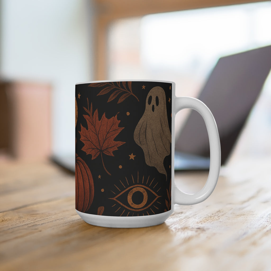 Mystic Autumn Collection - Themed Mug 15oz, Cozy Halloween Coffee Cup, Fall Decor, Seasonal Drinkware, Spooky Gift for Pumpkin Lovers