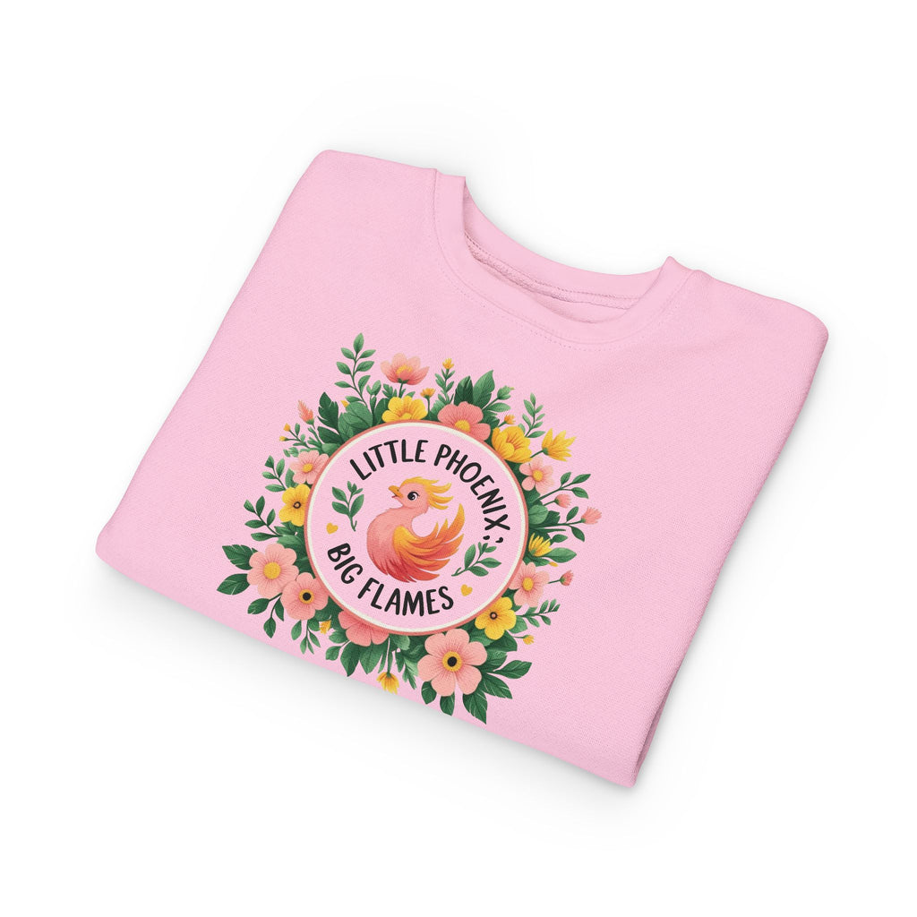 Phoenix Sparks - Little Phoenix Toddler Sweatshirt - Little Phoenix, Big Flames, Cute Kids Sweater, Floral Design, Birthday Gift, Toddler Apparel, Spring Fashion