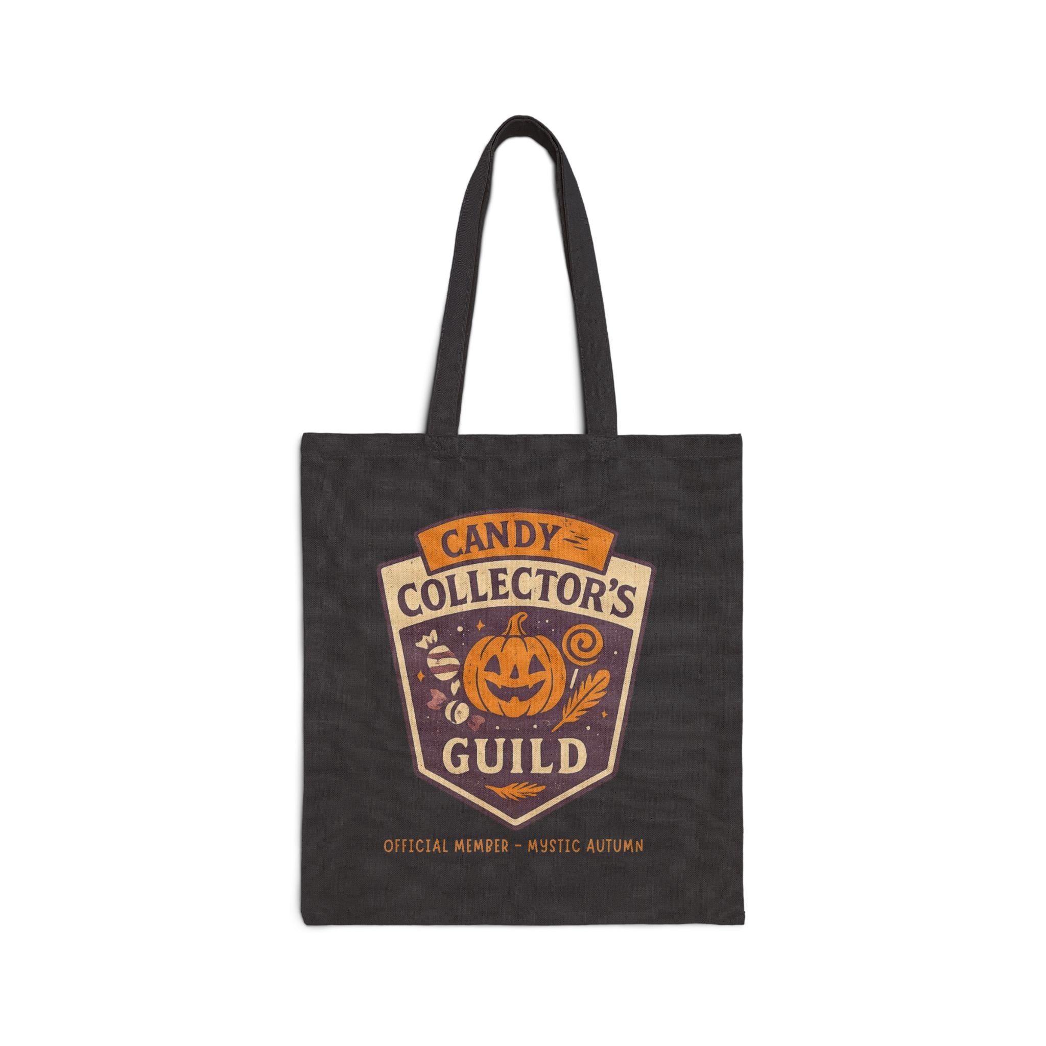 Halloween-Themed - Candy Collectors Guild - Mystic Autumn Collection - Cotton Canvas Tote Bag, Trick or Treat, Candy Bag, Fall Tote, Eco-Friendly Shopping Bag
