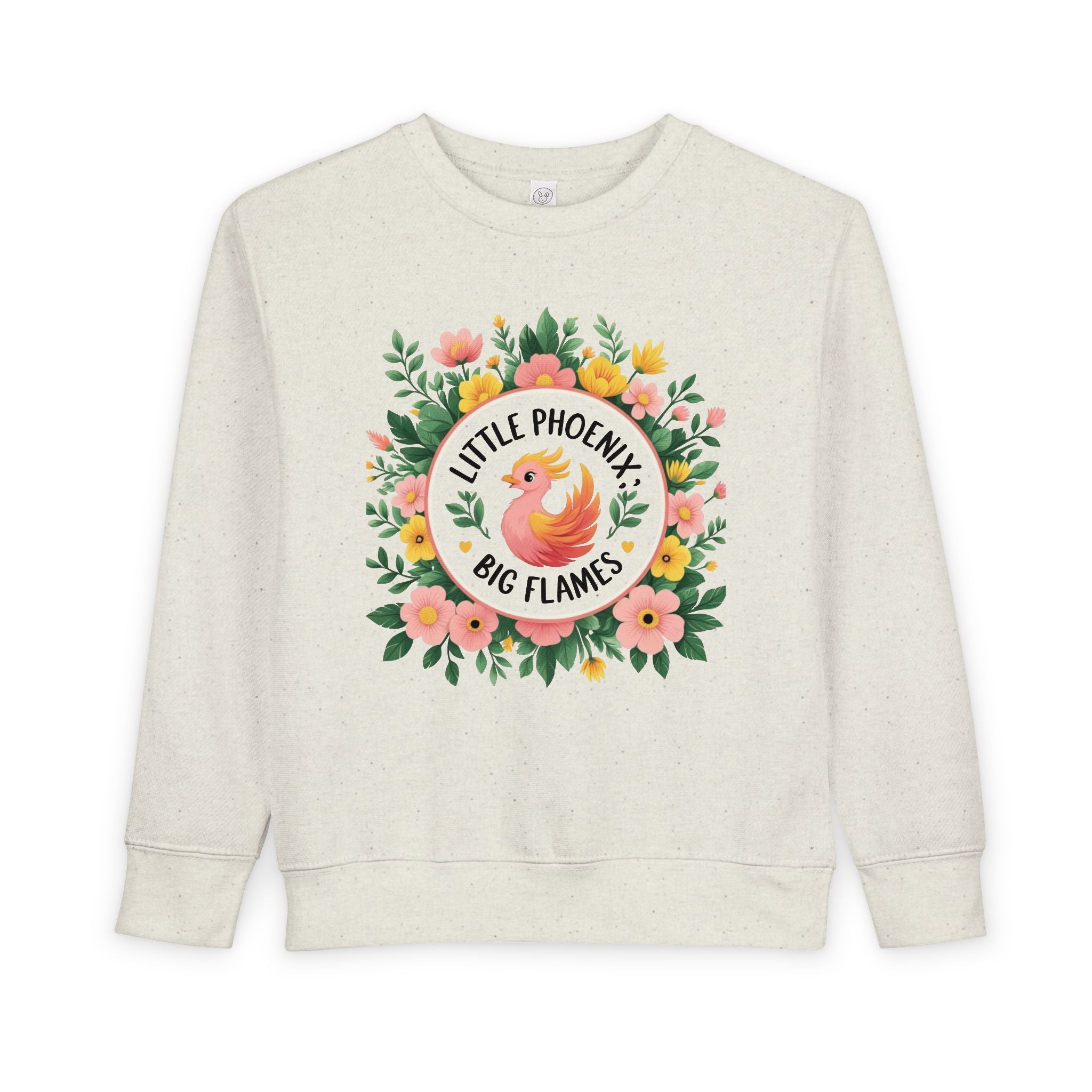 Phoenix Sparks - Little Phoenix Toddler Sweatshirt - Little Phoenix, Big Flames, Cute Kids Sweater, Floral Design, Birthday Gift, Toddler Apparel, Spring Fashion