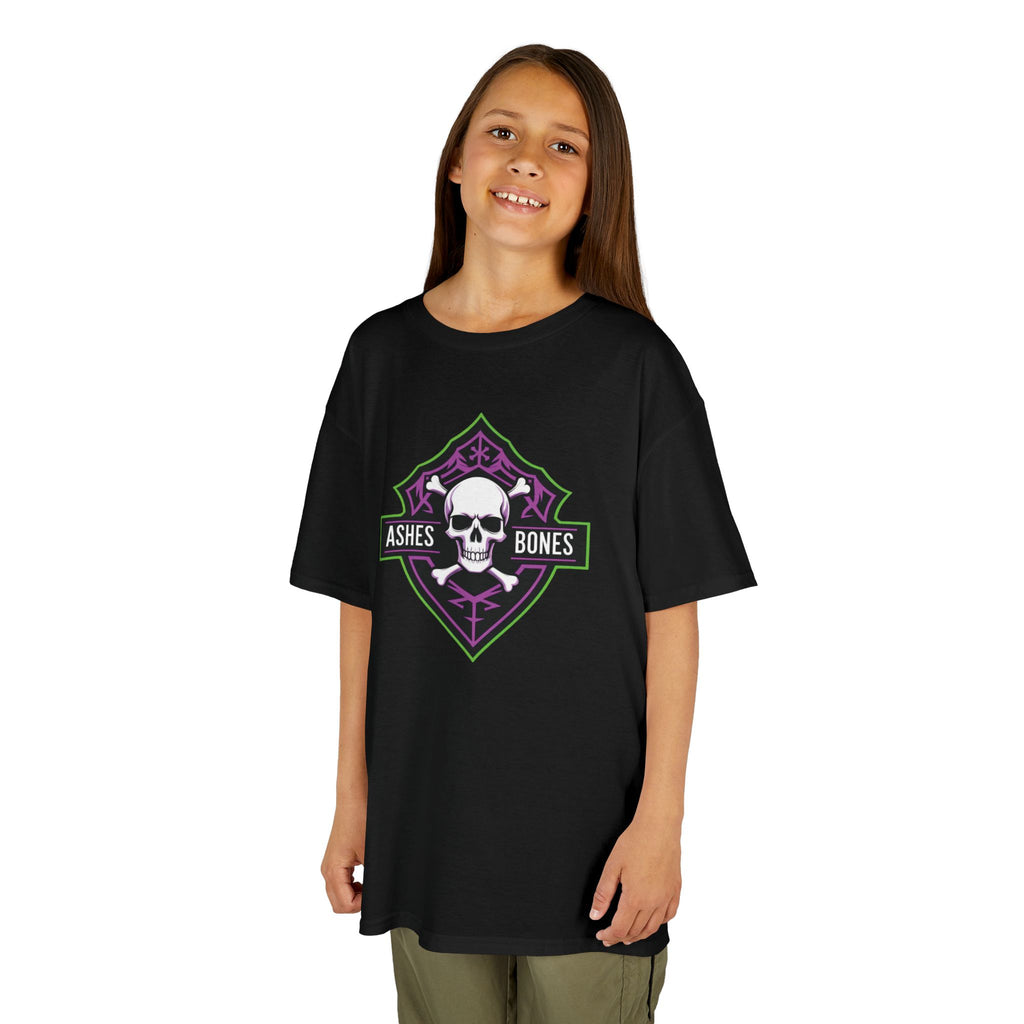Ashes and Bones Collection - Cool Kids Graphic Tee, Skull Design Shirt, Halloween Costume, Party Outfit, Gift for Boys and Girls