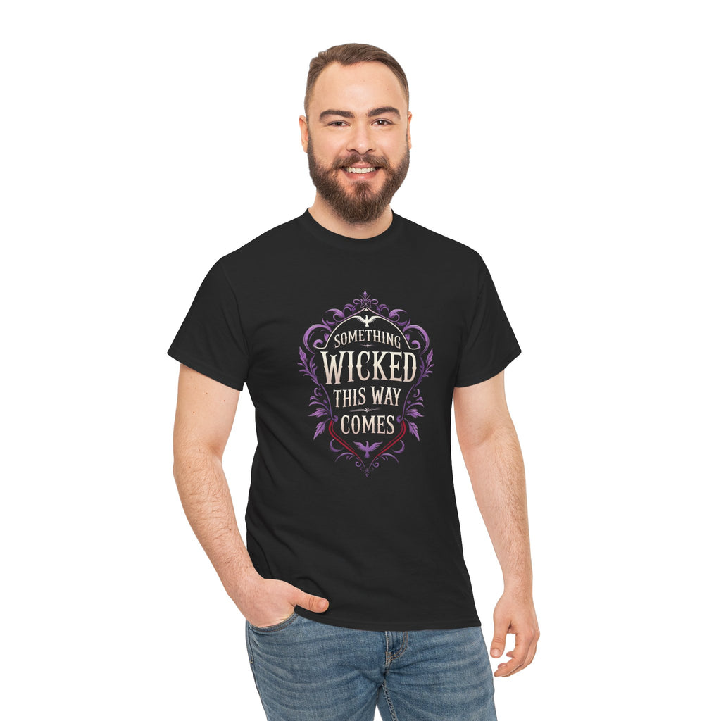 Something Wicked Vibes - Mystic Autumn Collection-Unisex Heavy Cotton Tee | Halloween Shirt, Spooky Apparel, Trendy Gift, Casual Wear, Horror Fan Tee