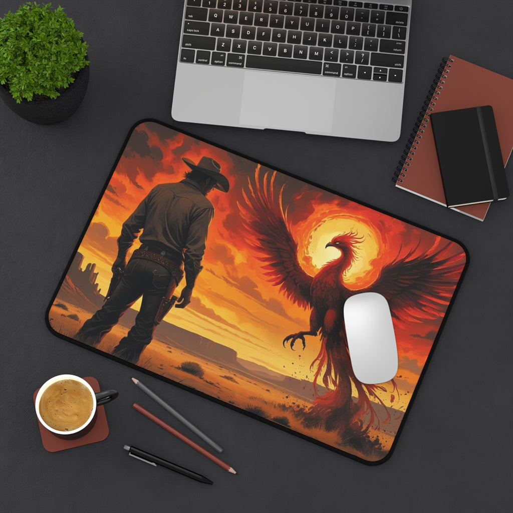 Phoenix Cowboy Desk Mat - Vibrant Office Decor, Gaming Mouse Pad, Unique Gift for Coworkers, Western Themed Accessory, Stylish Work [...]