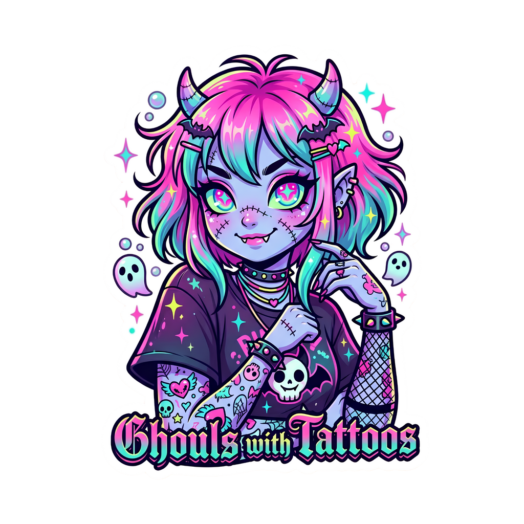 Ghouls Just Wanna Have Fun – 4×7″ Inked Sticker Sheet or Individual Sticker Pack (set of 6)